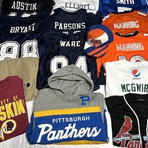 Huge Lot NFL Jerseys MLB NBA Sports Fan Lot  Manning McGwire Mitchell & Ness